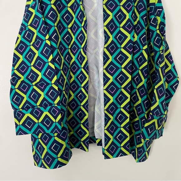 Natori Geometric open front kimono style cape shrug poncho cardigan sweater 3X - Picture 3 of 8